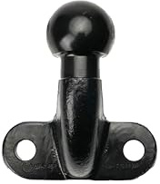 IWH Anhängerkupplungskugel, Kugelkopf Ø50mm, rechtwinklig, schwarz 2-Loch