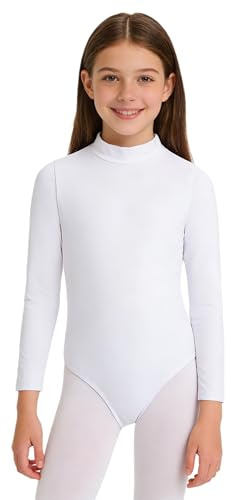 Loodgao Bodysuit Termici per Bambina Body da Danza Manica Lunga con Caldo Foderatura In Lana Bambine Termica Leotrads da Ballo Latino Ginnastica Dancewear