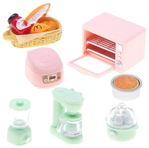 SHINEOFI Lot de 7 ustensiles de cuisine miniatures réalistes pour maison de poupée - Mini ustensiles de cuisine détaillés pour jeux de rôle créatifs et décoration de maison de poupée