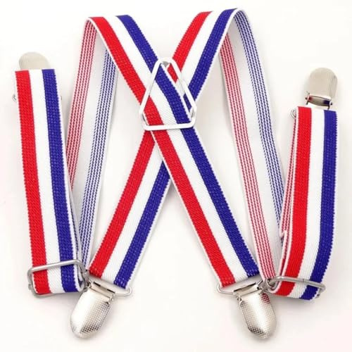 AAIXXIZAO Bretelles Suspender Bretelles À Pois Noirs Classiques Élastique Quatre Clip Suspendu Pantalon Ceinture Ceinture Arrière Lâche