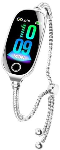 findtime Smartwatch Damen Silber Schrittzähler Uhr Damen Smart Bracelet Fitness Tracker Activity Trackers mit Herzfrequenzmesser Schlaftracker Kalorie Distanz-Tracking
