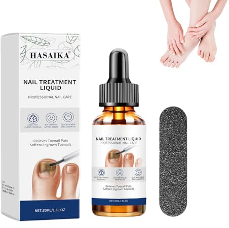 HASAIKA® Trattamento Unghie Piedi, Ripara le unghie secche, fragili e scolorite, Trattamento nutriente con comodo pennello applicatore (10ml)