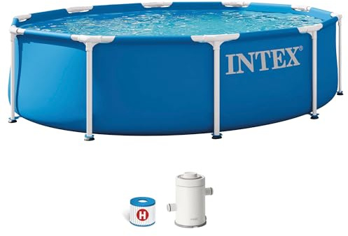 Intex Piscine 28202ND 3,05 m x 76 cm avec Structure métallique Pompe de Filtration Incluse