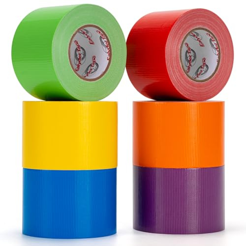 6 Rollos Cinta Ductil Colorida 50mm x 13,7m Fuerte Adhesivo Polivalente