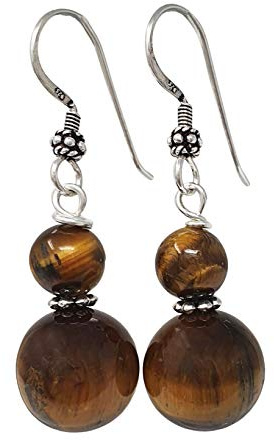 TreasureBay Handmade Natural Gemstone Dangle Drop Earrings For Women Girls Made with 925 Sterling Silver Hook