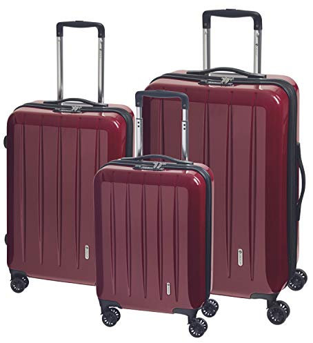CHECK.IN Trolley-Set London 2.0, 3-TLG., Carbon/rot