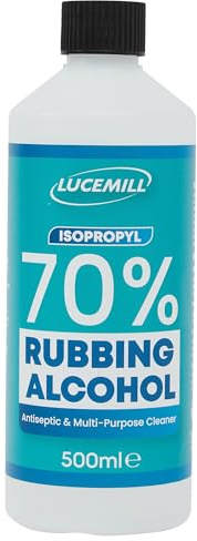 Lucemill 70% Rubbing alcohol | 500ml | Super Strength IPA First Aid Antiseptic | 70% Isopropyl Alcohol | Clear Liquid