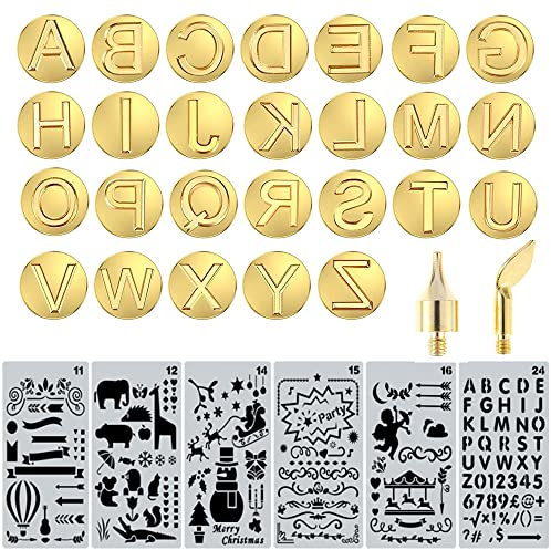 Wood Burning Tips Letters Uppercase Alphabet Branding and Personalization Set for Wood and Other Surfaces by Wooden Letters (Copper)