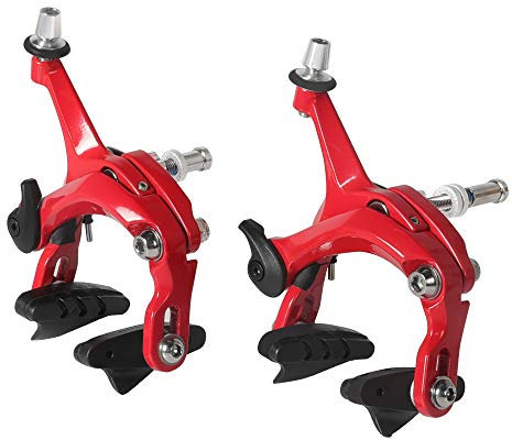 SENQI Fahrrad-Bremssattel aus Aluminiumlegierung, Fahrrad-Bremssattel, C-Messschieber für Fahrräder, Rennräder, Fahrradzubehör (47–57 mm, rot)