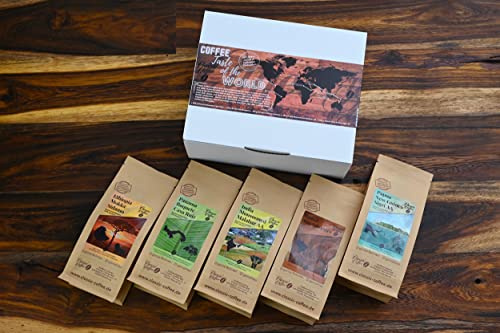 Classic Caffee - Premium Kaffee Weltreise Probierset 5x200g Kaffee-Geschenkset aus aller Welt - Kaffeeliebhaber Geschenk- 100% Arabica - mittlere Röstung (Gemahlen)