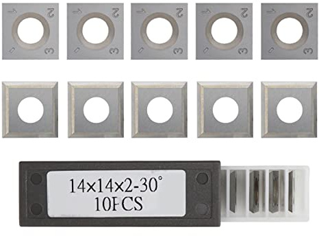 Lot De 10 Lames De Tour En Carbure, Plaquettes De Tournage, Inserts De Tournage En Carbure, Pour Outils Tournage Bois Gouges Outils De Tournage À Tour À Bois 14Mmx14mmx2mm 30 Angle De Coupe