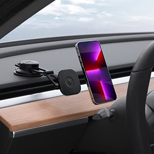 Spigen OneTap 3 MagFit Car Mobile Phone Holder Mount Designed for Magsafe Compatible with iPhone 17 Pro Max, 17 Pro, 17, 17 Air and iPhone 16, 15, 14, 13, 12 Pro Max Plus - Dashboard/Windshield