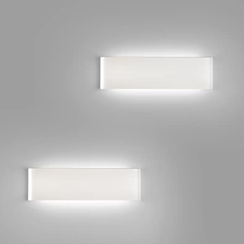 YCZM Applique da interno bianca led Luci bianche fredde 18W Lampada da Parete Moderno Applique LED 2160 Lumen Superluminoso Bianco Caldo Lampada da Parete LED 31CM Lampada a Muro Per Soggiorno