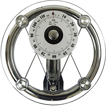 Analoge Personenwaage, klassisches Design, maximale Kapazität von 120 kg, leicht zu lesende mechanische Skala, keine Batterie oder Schaltflächen erforderlich/Mechanische Personenwaage (Color : Round