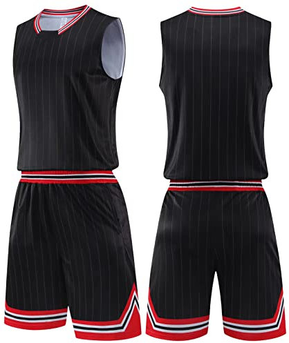 Basketball Trikot,Basketball Shirt Kinder,Basketballtrikot Und Shorts, Basketballtrikot Für Erwachsene, Zwei Seitentaschen Zur Aufbewahrung Ihrer Sachen (jersey-04,6XL)