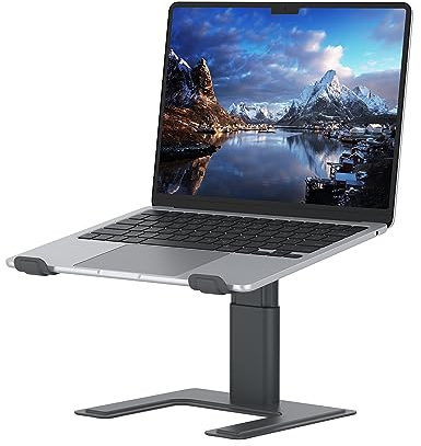 ALASHI Laptop-Ständer für Schreibtisch, Computer-Ständer, verstellbare Höhe, ergonomische Notebook-Laptop-Erhöhung, Aluminium-Metallhalterung, kompatibel mit 10 bis 15,6 Zoll Notebook, Grau
