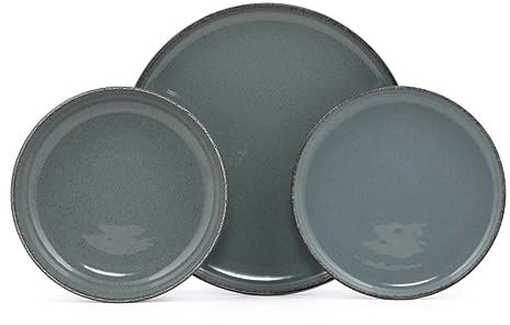 Vente-unique-Servicio de vajilla de porcelana 18 piezas - Azul - SANCHA