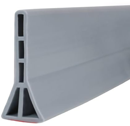 Schwallschutzleiste Dusche, Dichtung Dichtungshöhe, Stahlzargendichtung, Dichtungsbreite, Falz Türdichtung, Wasserstopper Dusche (Grau 1M)