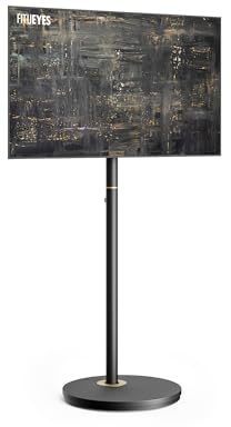 FITUEYES Design TV Ständer Rollbar für 24-48 Zoll Fernseher Mobiler TV Standfuss höhenverstellbar Modern minimalistisch Fernsehständer für Wohnung Büro Heim