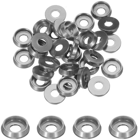 QUARKZMAN Rondelles Coniques M3 Avec Tête en Forme de Coupe, Diamètre du Trou 3 mm/0,12, Rondelles en Aluminium pour Vis RC/FPV/PC/Drone/Accessoires Mécaniques, Lot de 30 (Gris)