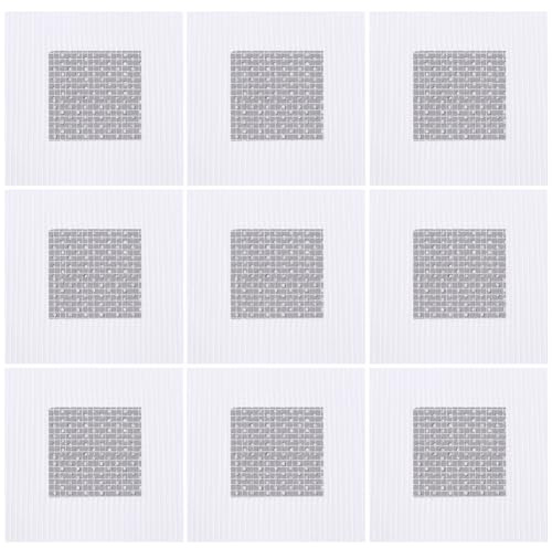GORGECRAFT 10 Blatt Wandreparaturflicken Aus Aluminium Trockenbau-Reparatur Große Lochflickenabdeckung Mit Selbstklebendem Metallgitter Schnelle Reparatur Für Löcher In Deckenputzwänden 9.8x10.3 cm