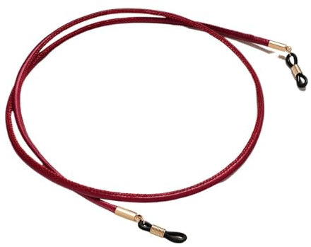 AYWTIUN Brillenband Rutschfestes Brillenband aus PU-Leder, Brillenband, Dickes Band, Kordelhalter, Neue Brillenkette for Männer und Frauen(Red)