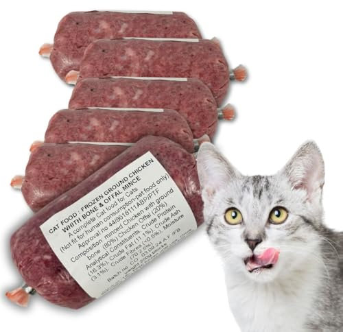 Truepaws Raw Cat Food Frozen Chicken Mince 16X250g Chubs. BARF Diet- 4kg Box Pet Food