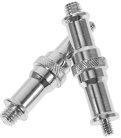 LIFKICH 2 Stück 1/4-3/8 Zoll Gewindeschraubenadapter aus Aluminiumlegierung Silber für Stative und Blitzlichtstative Präzise Gefertigt
