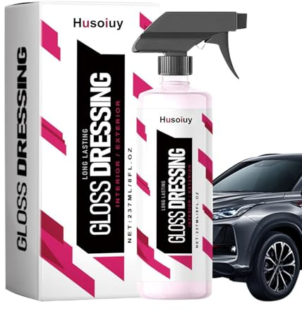Husoiuy Legendario-Dressing para plásticos | Spray de brillo para embellecedores y neumáticos | Restaura plásticos descoloridos | Brillo duradero - Aplicación versátil