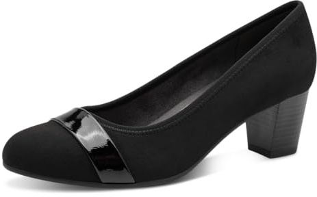 Jana Damen Pumps mit Glitzerdetails Vegan, blk/blk patent, 40