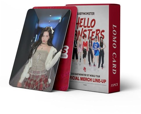 55pcs Kpop Cards BABYMONSTER Photocards BABYMONSTER Photocards BABYMONSTER Hello Monsters New Album Cards BABYMONSTER Mini Merch Photocards Set Kpop Greeting Card Postcards for Fans