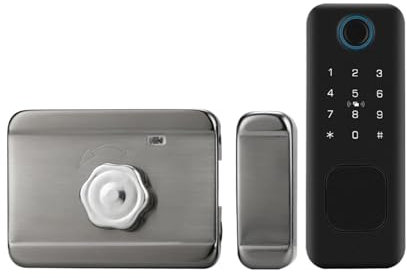 VEKELETE Serratura for Porta con Impronta Digitale Bluetooth for cancello in Metallo in Legno con Chiave App Serratura Elettronica Intelligente Serratura con Scheda IC biometrica