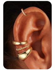 Morfetto Ear Cuff Orecchini Senza Buco Donna - 4 Paia Ipoallergenici Orecchini Clip Placcate Oro 14K | Non Ossidano, Earcuff per Cartilagine e per Chi Non Ha i Buchi Oro-chic