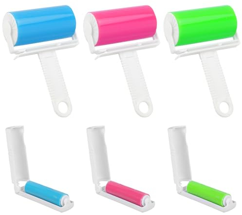 Prmape Lot de 6 rouleaux à peluches réutilisables et lavables pour enlever les poils, la poussière, les peluches, les poils d'animaux, les canapés, les tapis