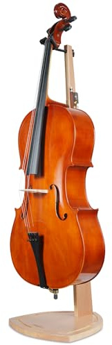 Musbeat Cello Ständer, Holz Celloständer mit Bogenhalter, Handgefertigter Buchen! Ständer für 1/2, 1/4, 3/4, 1/8, 7/8 and 4/4 Volle Größe