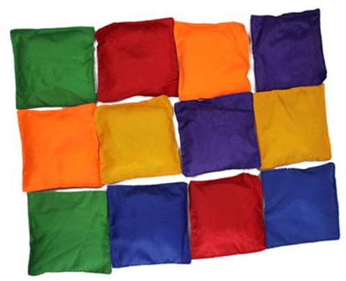 BESTonZON 6stücke Nylon Sandsäcke Quadratische Innenpartikel-sandsäcke Für Junge Mädchen Spielzeug Für Indoor-Outdoor-aktivitäten Leuchtende Farben Mit Raffinierten Nähten