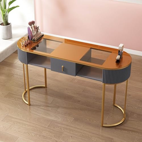 Professioneller Nageltechnik-Schreibtisch mit Schubladen, moderner Maniküretisch aus Holz und 3-lagigem Aufbewahrungsschrank für Zuhause, Schönheitssalon, Spa-Arbeitsplatz und Nagelkunst-Ausrüstung