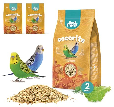 Best Friend Mangime Completo per Cocorite con Semi di Cicoria, Lattuga e Finocchio, Confezione da 2 pacchi. Mangime per gli uccelli con Ingredienti Naturali, Qualità 100% Made in Italy