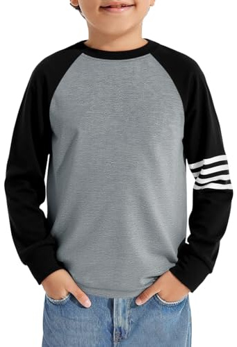 Haloumoning pojkar t-shirt långärmad färgblock toppar barn lediga rundhalsade toppar höst mode basic t-shirts skjortor 5–14 år