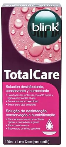 Total Care Contact Lens Cleaner for Gas Permeable & Hard Lenses – Effective Disinfecting & Wetting Solution – Gentle on Eyes, Removes Deposits, 120ml Bottle – UK Safe, Hypoallergenic | SterlingSquare