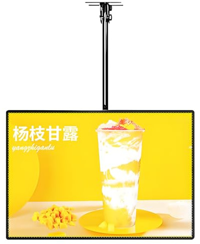 Caja De Luz LED De Aluminio a Presión Delgada LED, Soporte para Letrero Iluminado, Caja De Luz LED Publicitaria para Montaje En Pared, Pantalla De Tablero De Menú,Horizontal-50X70cm