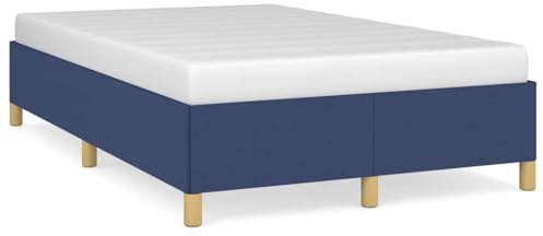 XHNIFBN Bettgestell ohne Matratze 120x190 cm aus Stoff in Blau massives Kiefernholz Federholzrahmen Modernes Design für Schlafzimmer Jugendzimmer und Gästezimmer