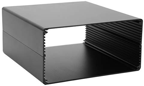 Horett Projektlåda i Aluminium Elskåp Kopplingsdosa Mattsvart 80x160x170 Mm Värmeavledning Delad Typ med Kompletta Tillbehör för PCB Elektroniska Produkter