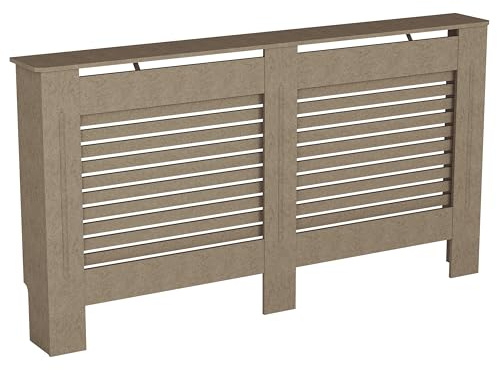 Vida Designs Milton Cache-radiateur Unfinished - Grand - Lattes Horizontales Modernes pour Une Circulation optimale - H82xW152xD19cm - MDF Non Peint Idéal pour Salon et Couloir