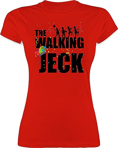 Shirt Damen - & Fasching - The Walking Jeck Kostüm I Jecken Karneval I Fastnacht I Fasnacht I Fasnet - S - Rot - t-Shirt Faschings Tshirt Karnevals Koeln Shirts konfetti Faschings-t-Shirt
