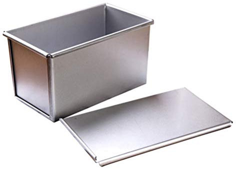 BSTCAR Stampo Pane in Cassetta, 450G Teglia per Pane con Coperchio Stampo per Pane con Fori Ventilati per Cottura Rapida, Teglia Antiaderente per Pane