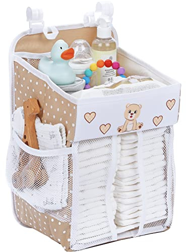 Cradle Star Hanging Nappy Caddy Organiser - Baby Organiser for Nursery - Perfect Shower Gift - 43 x 23 x 23 cm
