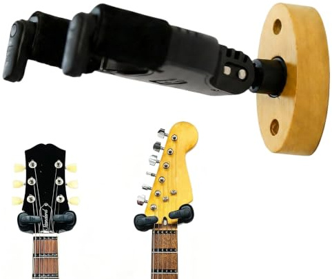 AUPHY Profesional Soporte de Pared para Guitarra,Autocierre por Gravedad & Diseño Giratorio, Gran Capacidad de Carga para Guitarras Acústicas y Clásicas y Guitarras y Bajos Eléctricos