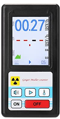 Radioaktiver Detektor Geigerzähler Kernstrahlungsdetektor, Beta Gamma Röntgentester, Geiger Zähler Strahlung Detektor Persönliches Br 6 mit Dosimeter Marmordetektor Nuklearstrahlungsdetektor (Schwarz)