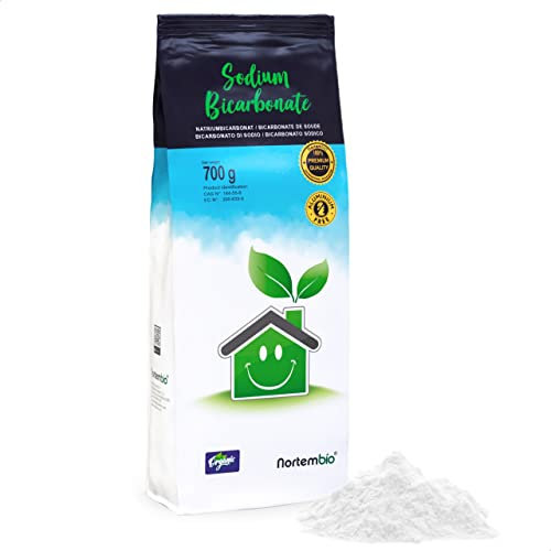 Nortembio Bicarbonato di Sodio 700 g 100% Naturale per Pulizia Multiuso. Senza Alluminio. Elimina Odori e Sporco. Cucina, Bagno, Tessuti. E-Book Incluso